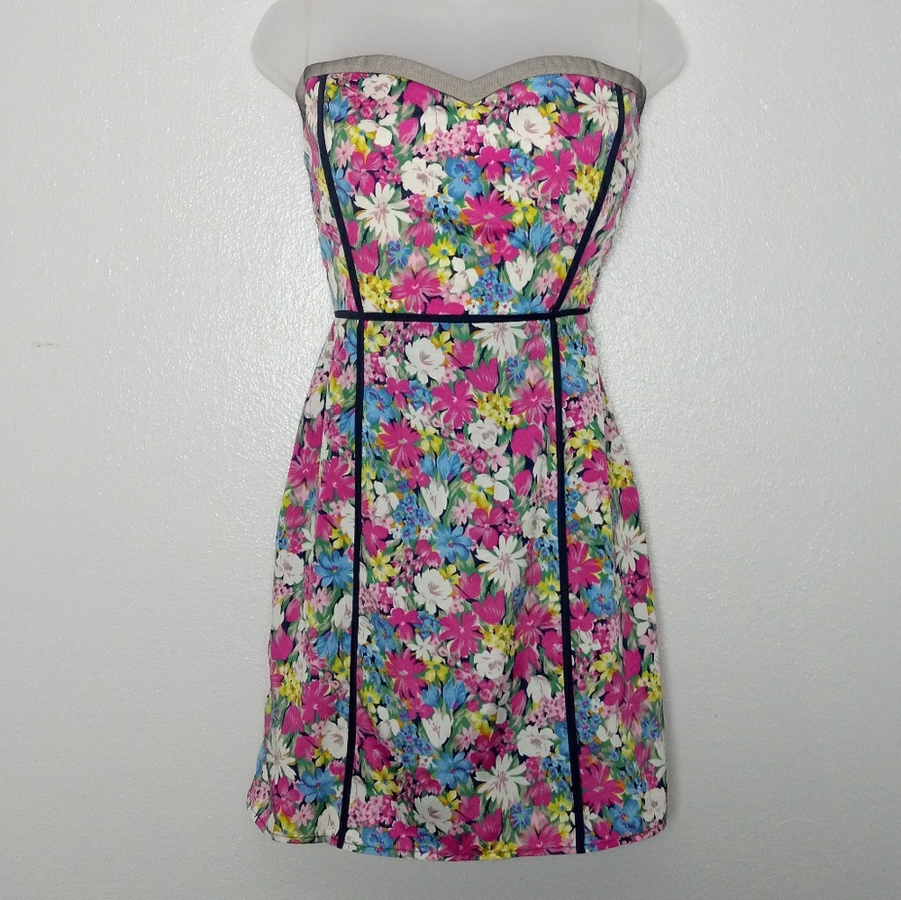 HELLO MISS Floral Corset Mini Dress